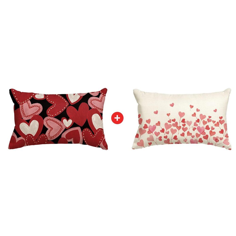 9188 Valentine's Day Throw Pillow Covers, 12 x 20 Inch Valentine Heart